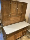 Antique Hoosier Style Cabinet By Sellers   Sons   Flour Bin   White Clad