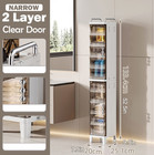 Small Narrow Storage With Doors And Shelves Slim Waterproof Bathroom Organizers