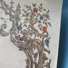 Vtg Lilac Hedges Decorated Parchment Sheets Stationary Envelopes Floral Gold
