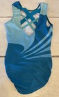 Euc Gk Adult Small Gymnastics Tank Leo W Scrunchie Teal Aqua Holographic