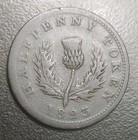1823 Canada Nova Scotia Half Penny Hyphen Legend Token Coin Darker In Hand