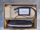 Coach Boxed Pencil Case Id Lanyard Set In Signature Leather Black Cf467 Nwt