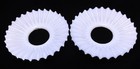2 Vintage 8 In Industrial Pleated Petticoat Milk Glass Lamp Shade 3 3 4 Fitter