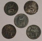 British Half Penny - Set Of 5 Cull Coins 1861 62 89 91 92 - Victoria  20 
