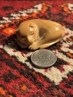 Tagus Nut Netsuke Sleeping Cat Figure 