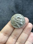Rare Ancient Roman Greek Silver Coated Alexander The Great Coin