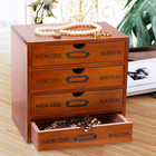 Vintage Wooden Storage Box Desk Office Organizer Rustic Desk Storage Organizer D