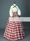 Victorian Civil War Dickens Tartan Day Dress Pioneer Women Theater Costume 314