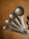 2 Vintage Aluminum Metal Measuring Spoons Nesting  Us Std 4pc   Us 4pc Lot Of 2