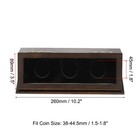 Coin Display Case 3 Slots Coin Presentation Display Box Fit 38-44 5mm Coin Brown