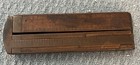 Antique Rule Measure Folding Ruler Wood Brass 12   long Vintage Tool Curved Brass
