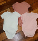 Baby Girl Amazon Basic 3  Bodysuits Kimono Style  6-9 Mos Laundered  Never Worn 
