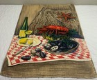 Vintage Kitchen Dish Towel  French Country  France  Fruits De Mer  Vory  Seafood