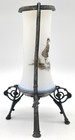 Art Nouveau Opaline Glass Vase   Silver Plated Reed   Barton Stand C 1890-1910