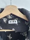 Rixo Black White Floral Long Quilted Coat Xs Women Regular Button Winter Fall