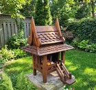 Hand Carved Wooden Spirit House Thai Shrine Handmade Wood Craft Decor