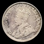 1919 Canada 10 Cents   925 Silver Coin  King George V  Small Leaves  Crown