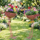 Derynome Pink Flamingo Garden Planters  Set Of 2 Metal Outdoor