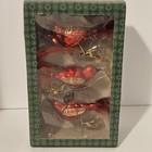 Holiday Time Red Glass Bird Clip On Christmas Ornaments Set Of 3 Feathers Decor
