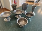Lot Of Vintage Wilton Pewter Small Bowls  Goblet  Candlestick  Tall Cup Nice   