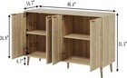 Sideboard Buffet Cabinet W  Storage Fluted W  4 Doors   Adjustable Shelves