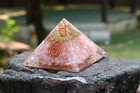 Rose Quartz Gemstone Orgone Pyramid Reiki Crystal Healing Chakra Balancing Stone