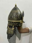 Islamic Calligraphy Helmet Ottoman Empire Gold Lettering Helmet With Chain Mail