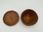 Tiny Lidded Circular Wicker Basket
