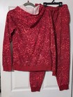 Under Armour Boys Youth Xl Rival Fleece Hoodie   Joggers Sweatsuit Red Splatter