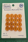  16  Vintage 7 16  Orange  Plastic Polypearl 2-hole Doll Craft Buttons Noc-t952
