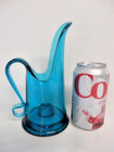 L   E  Smith Glass Mcm 8  Tall Blue Candleholder Swung Pitcher Mint  Buy It Now 