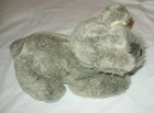 1987 Dakin Dog Gray W  Blue Tag  11 Inches Long Grey Stuffed Plush Animal