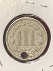 Nice 1869 Three Cent Nickel 3c  Holed High Grade