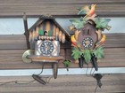 2 Vintage   Wooden Cuckoo Clock Germany Parts  Repair Untested