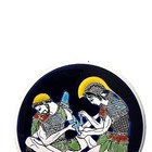 Handmade Greek Ceramic Tile Achilles Patroclus Ancient Art Smaltotechniki 3 5 In