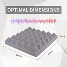 12 96pack 12x12x2  Acoustic Foam Panel Sound Proof Tiles Wall Record Studio Gray