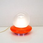 Mazzega Rare Vintage 60s Orange Murano Glass Globe  ufo  Table Lamp  Carlo Nason