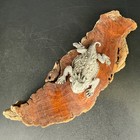 Pewter Horned Toad Lizard Figurine Texas Horny Toad Metal Sculpture 8 5  Wood
