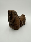 Rare Antique Folk Art Hand Carved Wood Horse Decorative Box Figurine