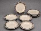 Denby England 9pc Stoneware 5 Dinner Plates   4 Soup Bowls Gray brown Vintage Ec
