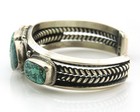 Navajo Cuff Bracelet Sterling Silver Turquoise Handmade Vintage Signed Vb