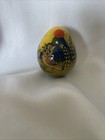 Vintage  Mexican Folk Art Paper Mache Egg Bird Motif Signed