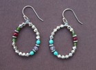 Sundance Catalog Sterling Silver Turquoise Ruby  round The Clock  Earrings Nib