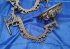 Antique Cast Iron Wall Mount Ornate Oil Lamp Holders Estate Find 