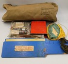 Vintage 1953 Us Air Force Pilot Survival Kit  Flight Computer   Water Bag Lot