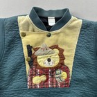 Vintage Lion Sweatshirt Toddler 4t Green Corduroy Safari Zoo Cartoon Animals 80s