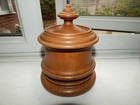 Antique Vintage Dutch Turned Treen Wood Tobacco Jar H 16 Cm