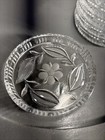 Set Of 6 Vtg Lead Crystal Drink Coasters   Flowers   Leaves Vines Victorian 3 5   