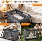 Travel Crib portable Baby Crib foldable Playpen pack   Play Dark Grey Easy Setup