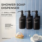 3-chamber Shower Dispenser     16 9oz Black Bottles  Wall-mount